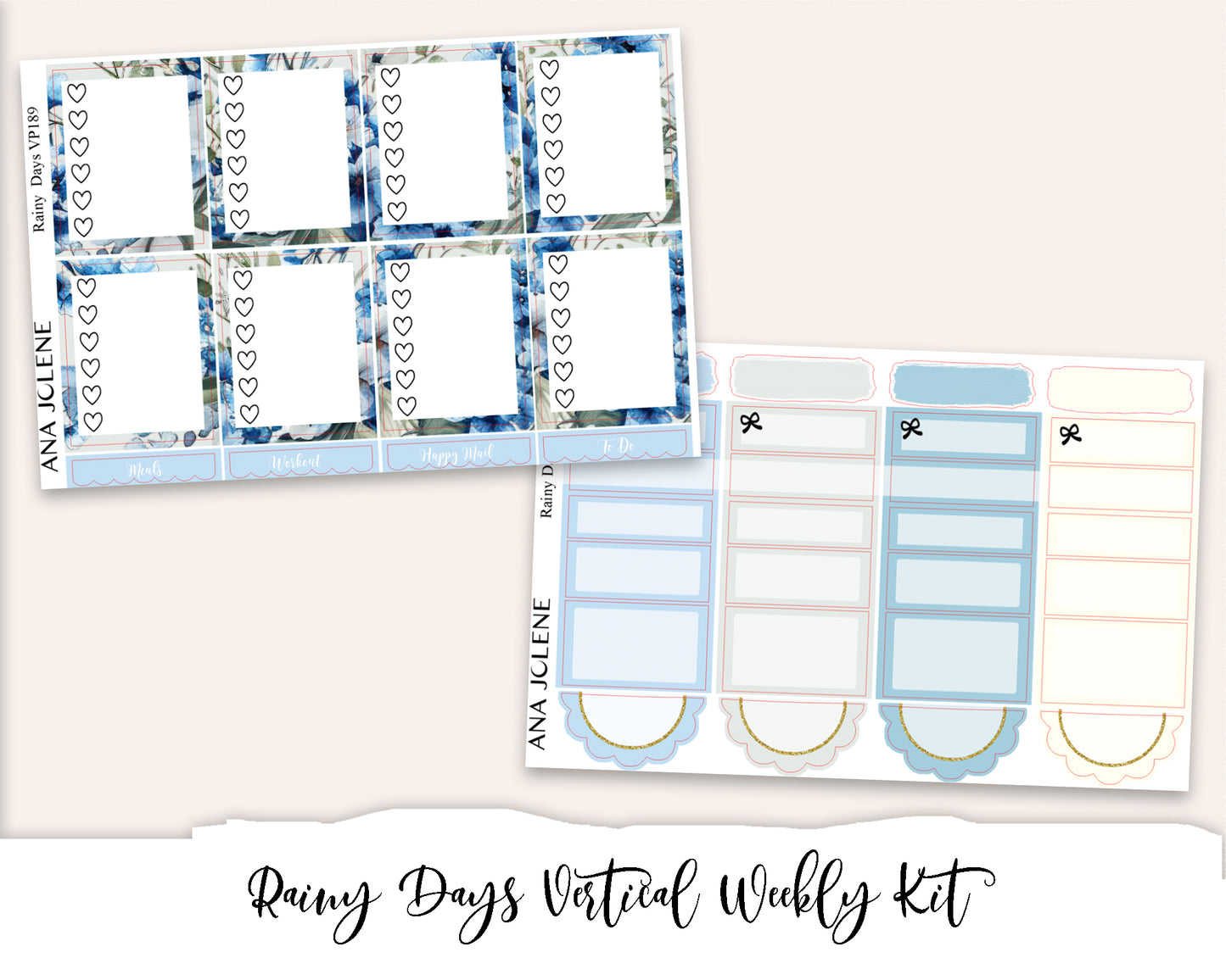 RAINY DAYS Planner Sticker Kit (Vertical Weekly)