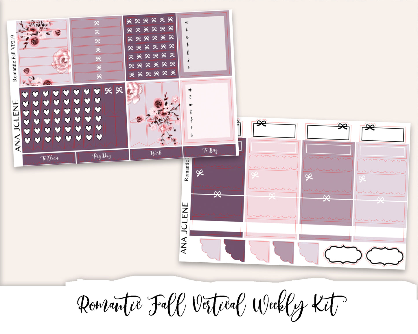ROMANTIC FALL Planner Sticker Kit (Vertical Weekly)