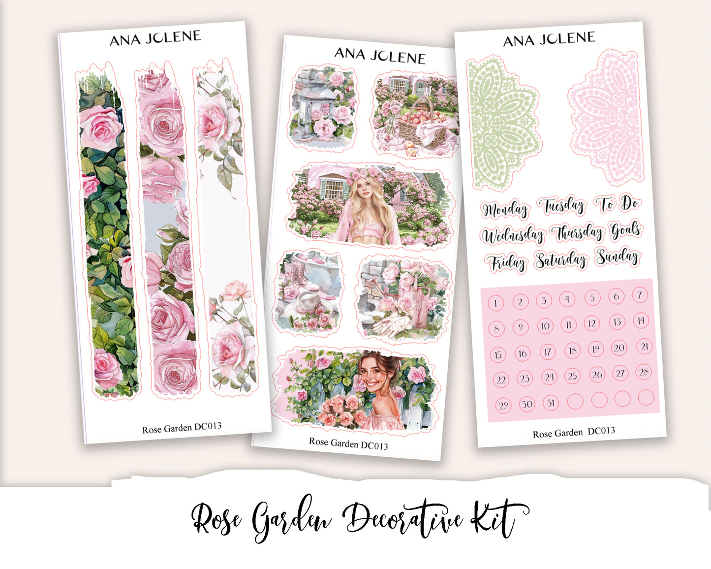 ROSE GARDEN Decorative Planner Sticker Kit