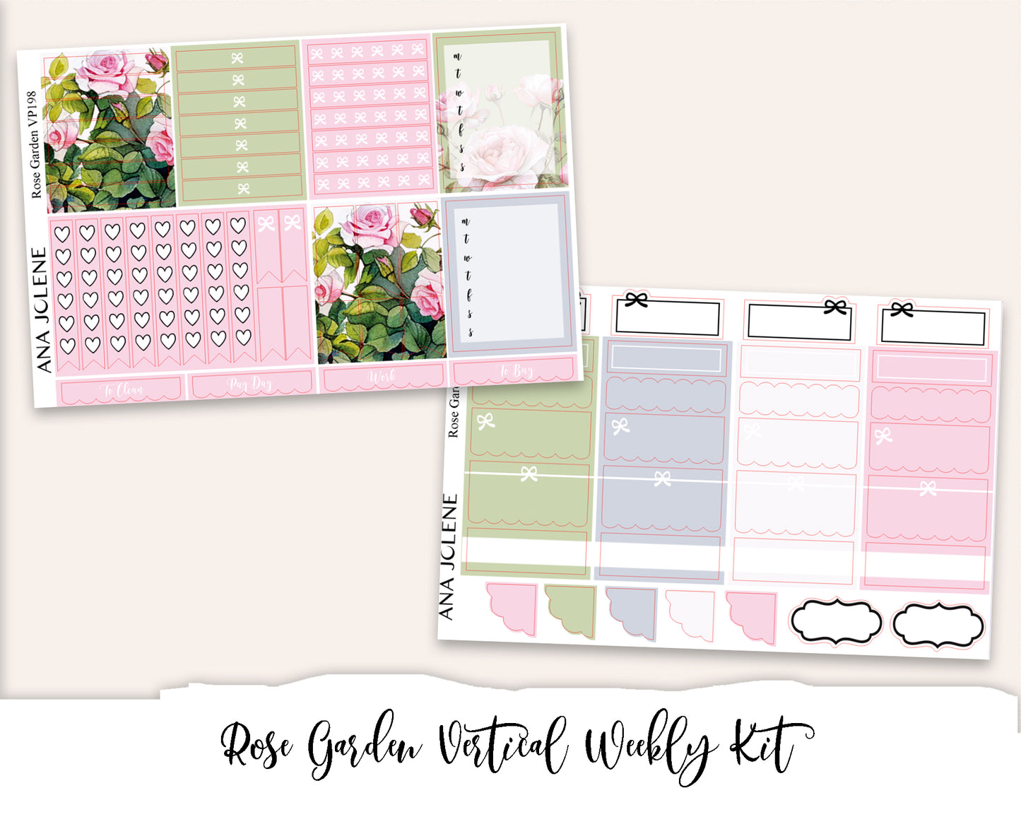 ROSE GARDEN Planner Sticker Kit (Vertical Weekly)