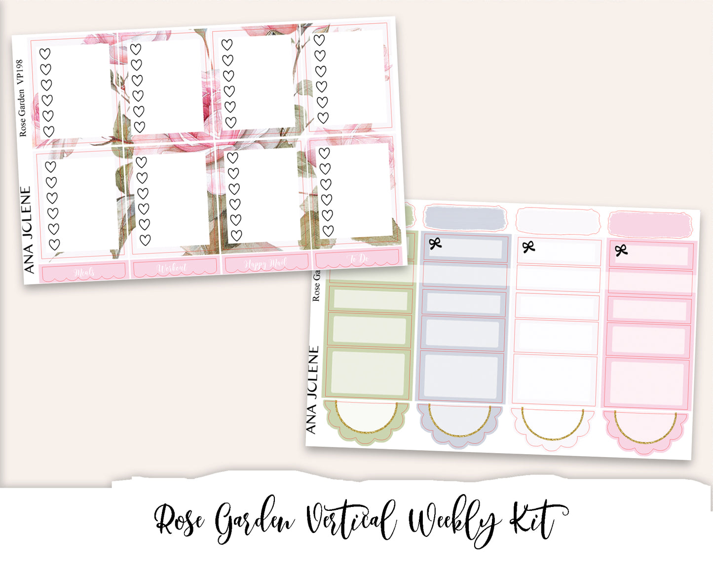 ROSE GARDEN Planner Sticker Kit (Vertical Weekly)