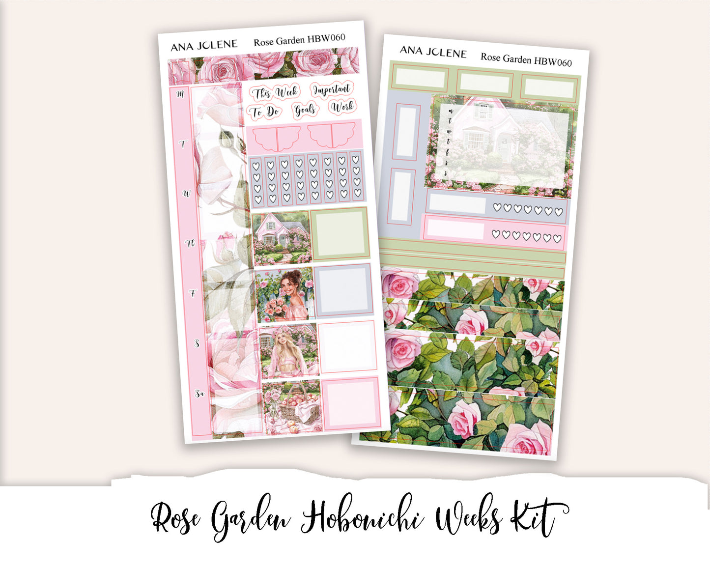 ROSE GARDEN Hobonichi Weeks Planner Sticker Kit
