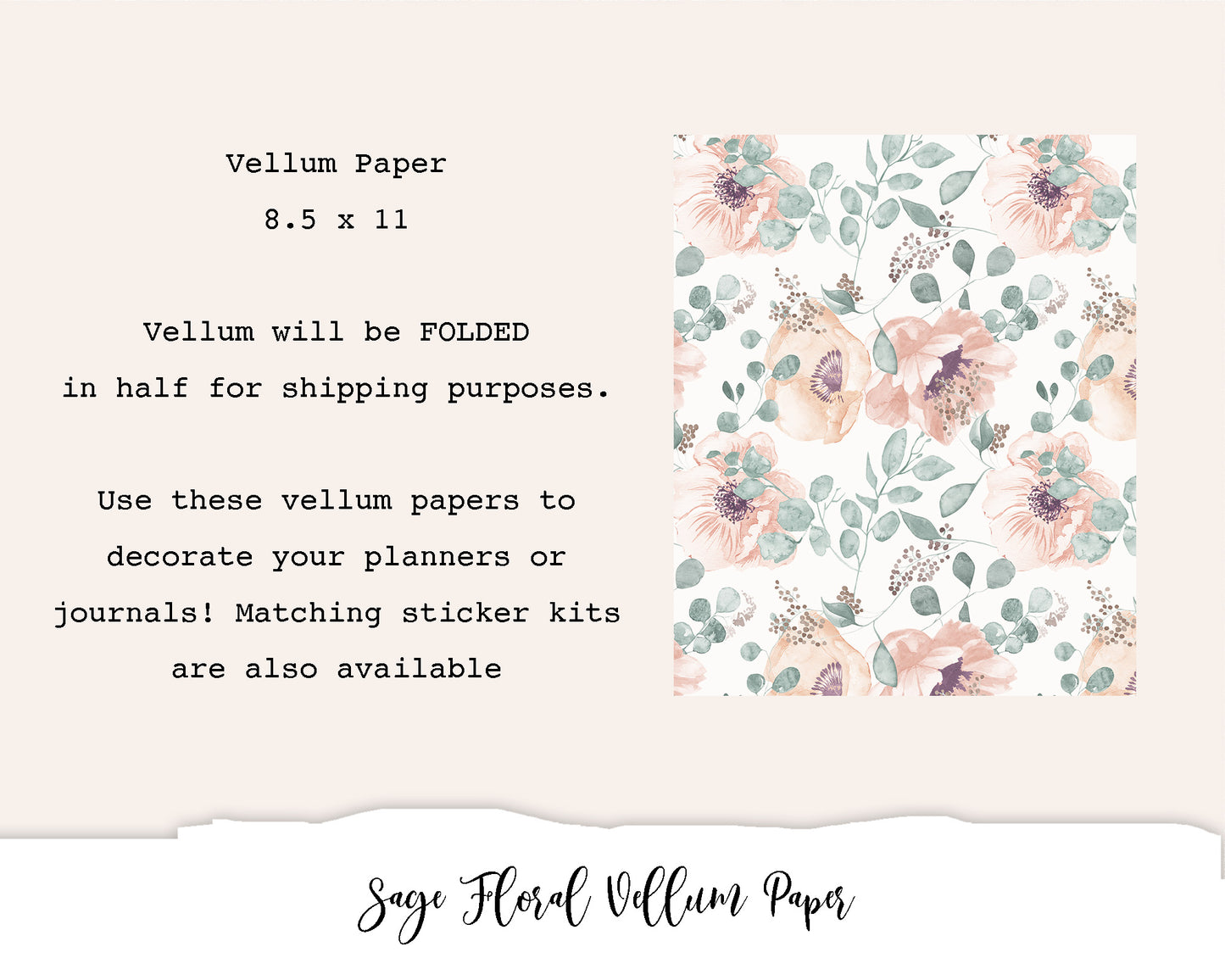 Sage Floral Vellum Paper