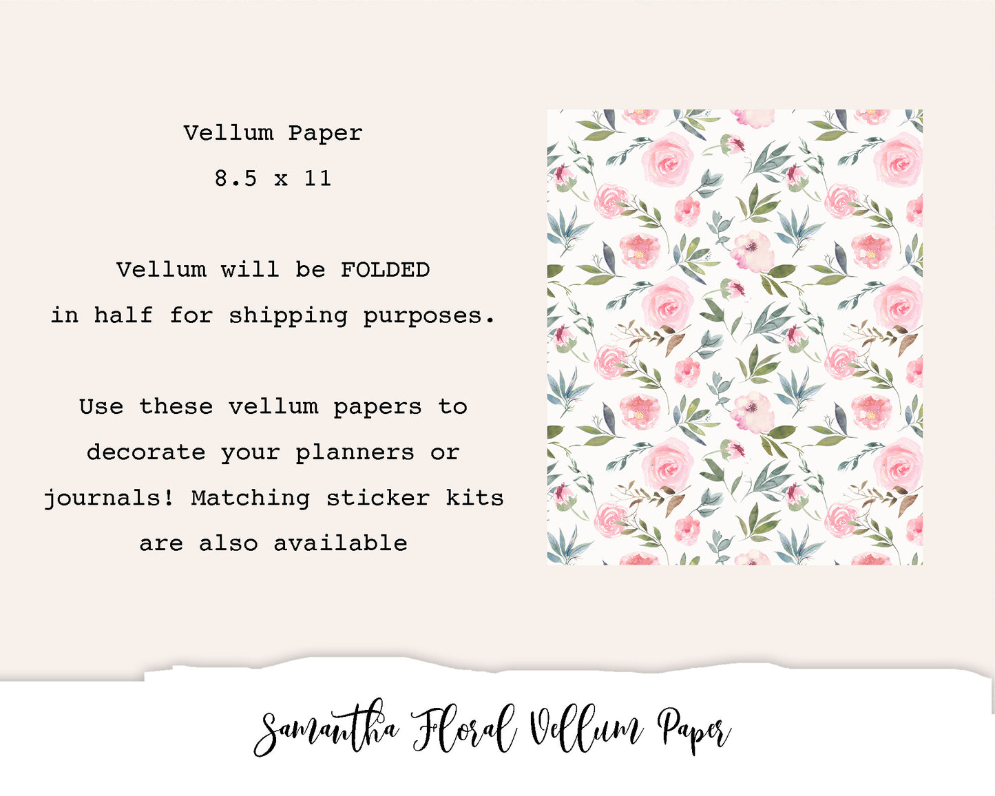Samantha Floral Vellum Paper