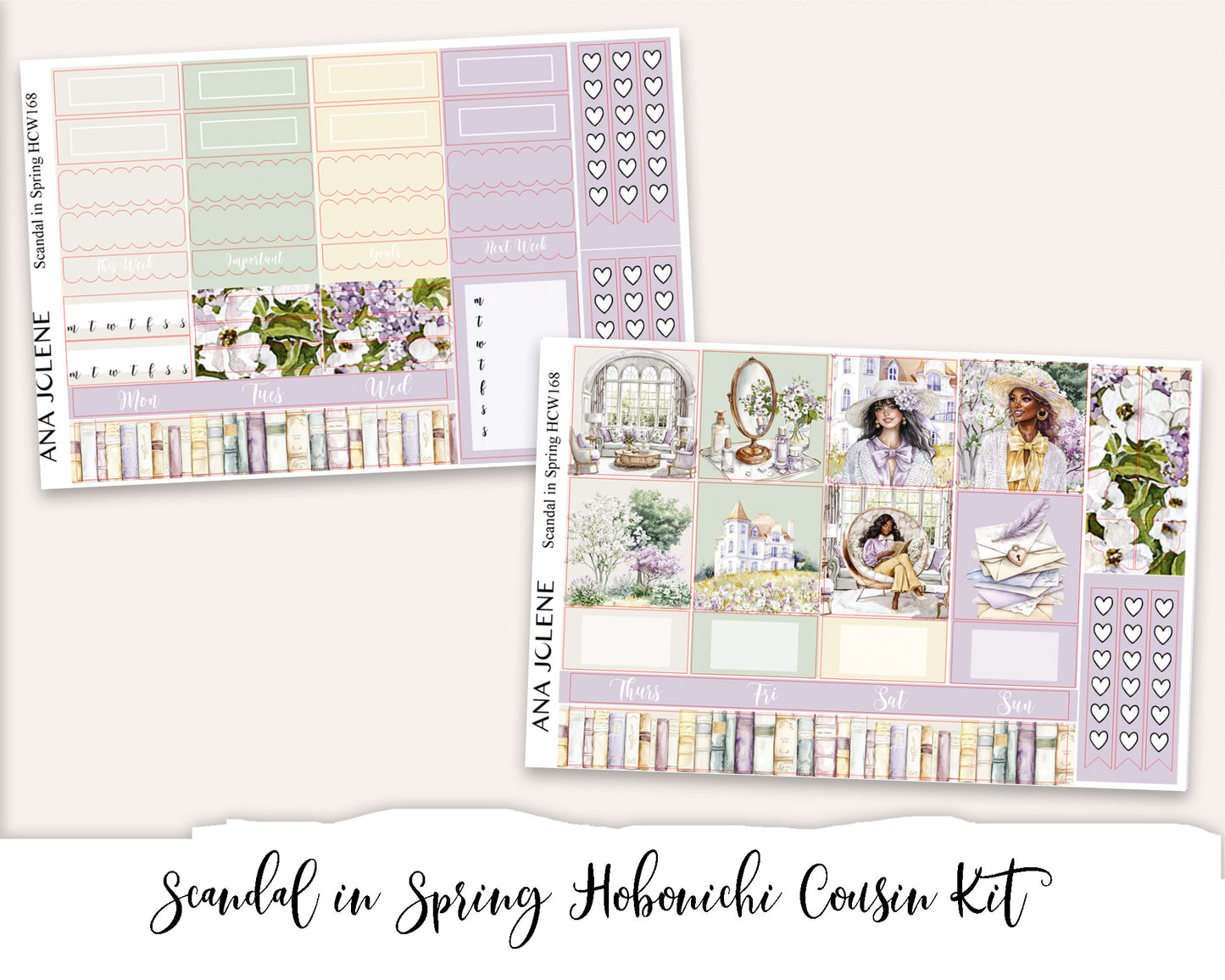 SCANDAL IN SPRING Hobonichi Cousin Weekly Planner Sticker Kit