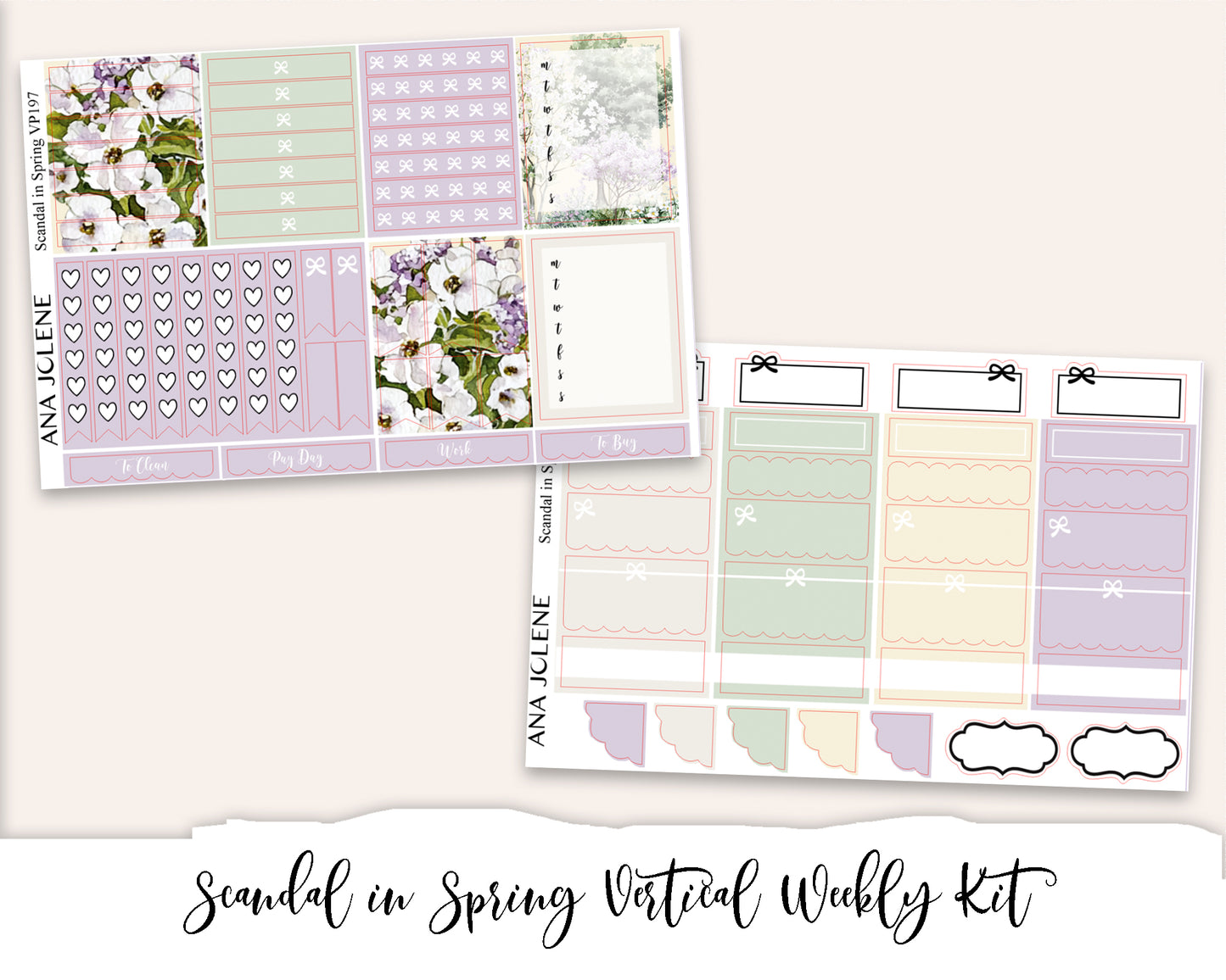 SCANDAL IN SPRING Planner Sticker Kit (Vertical Weekly)
