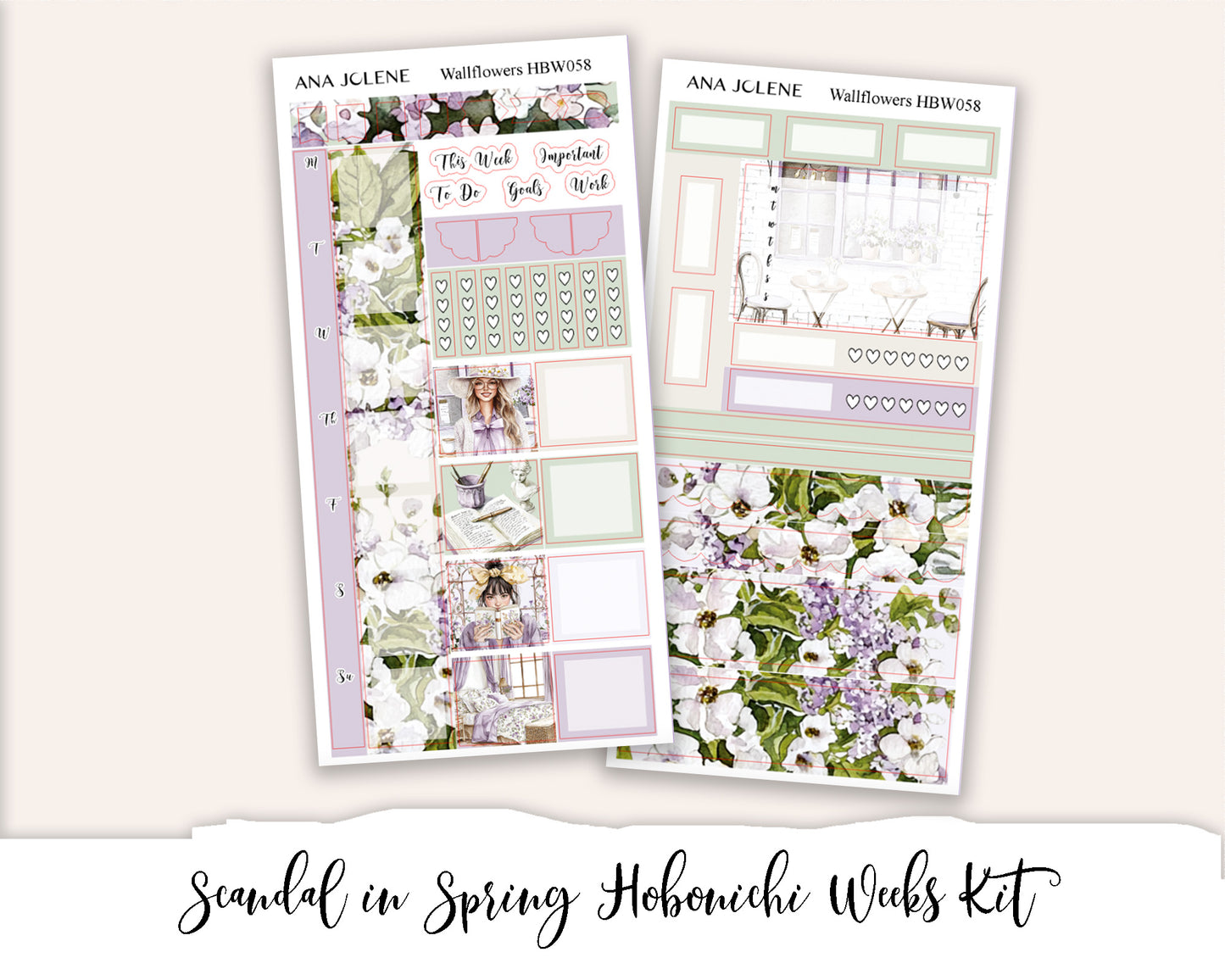 SCANDAL IN SPRING Hobonichi Weeks Planner Sticker Kit