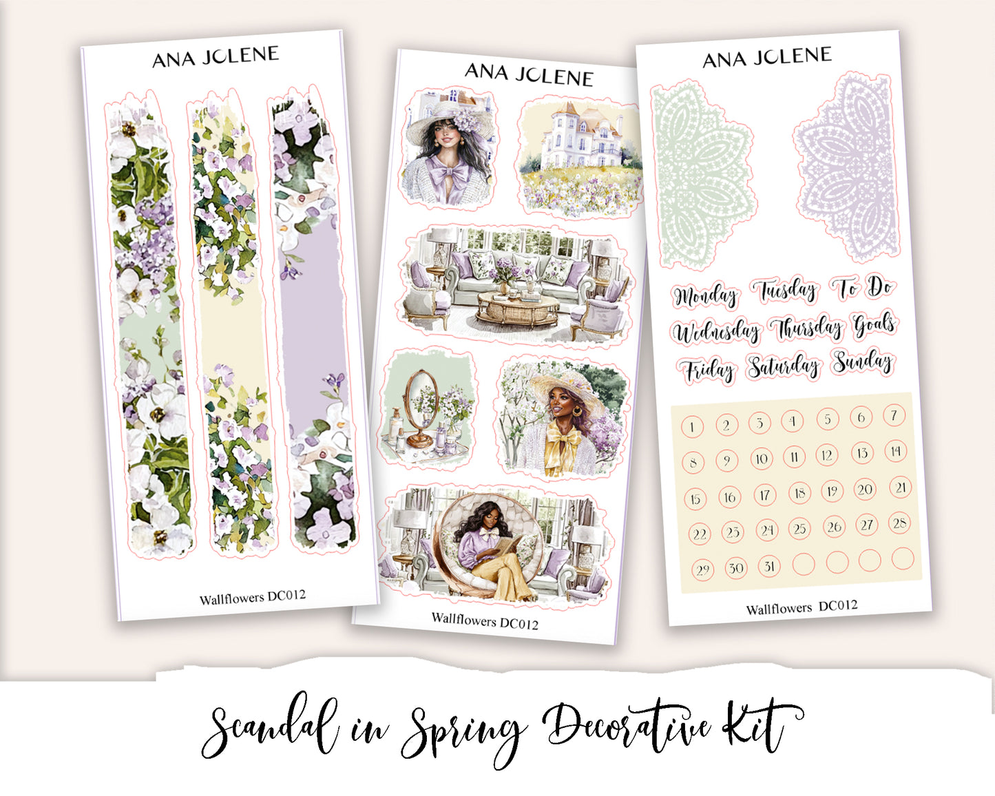 SCANDAL IN SPRING Decorative Planner Sticker Kit