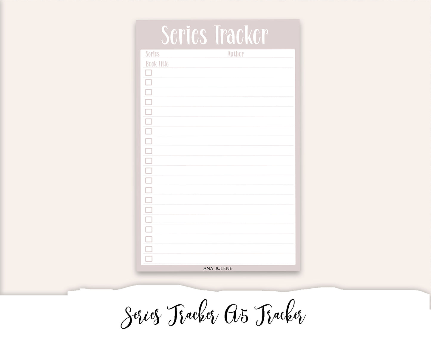 Series Tracker Full Page Sticker - A5 Reading Journal