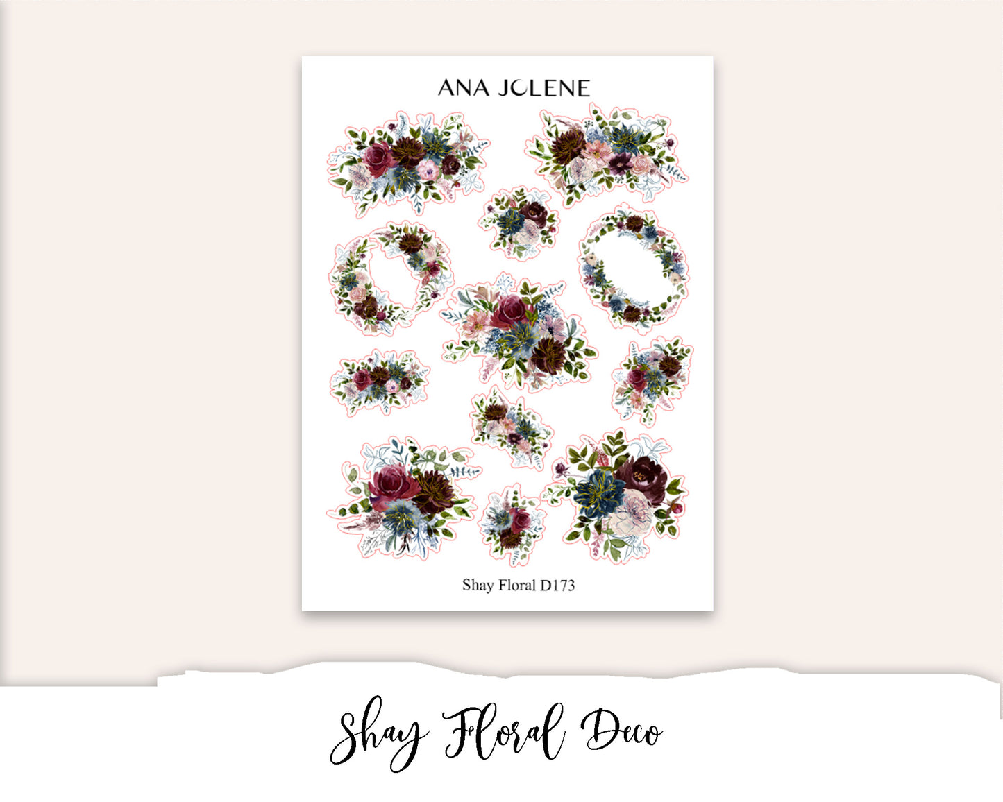 SHAY FLORAL Monthly Planner Sticker Kit (A5Wide)