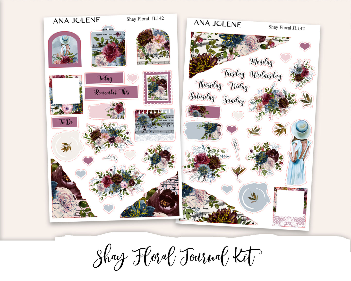 SHAY FLORAL Full Journal Sticker Kit