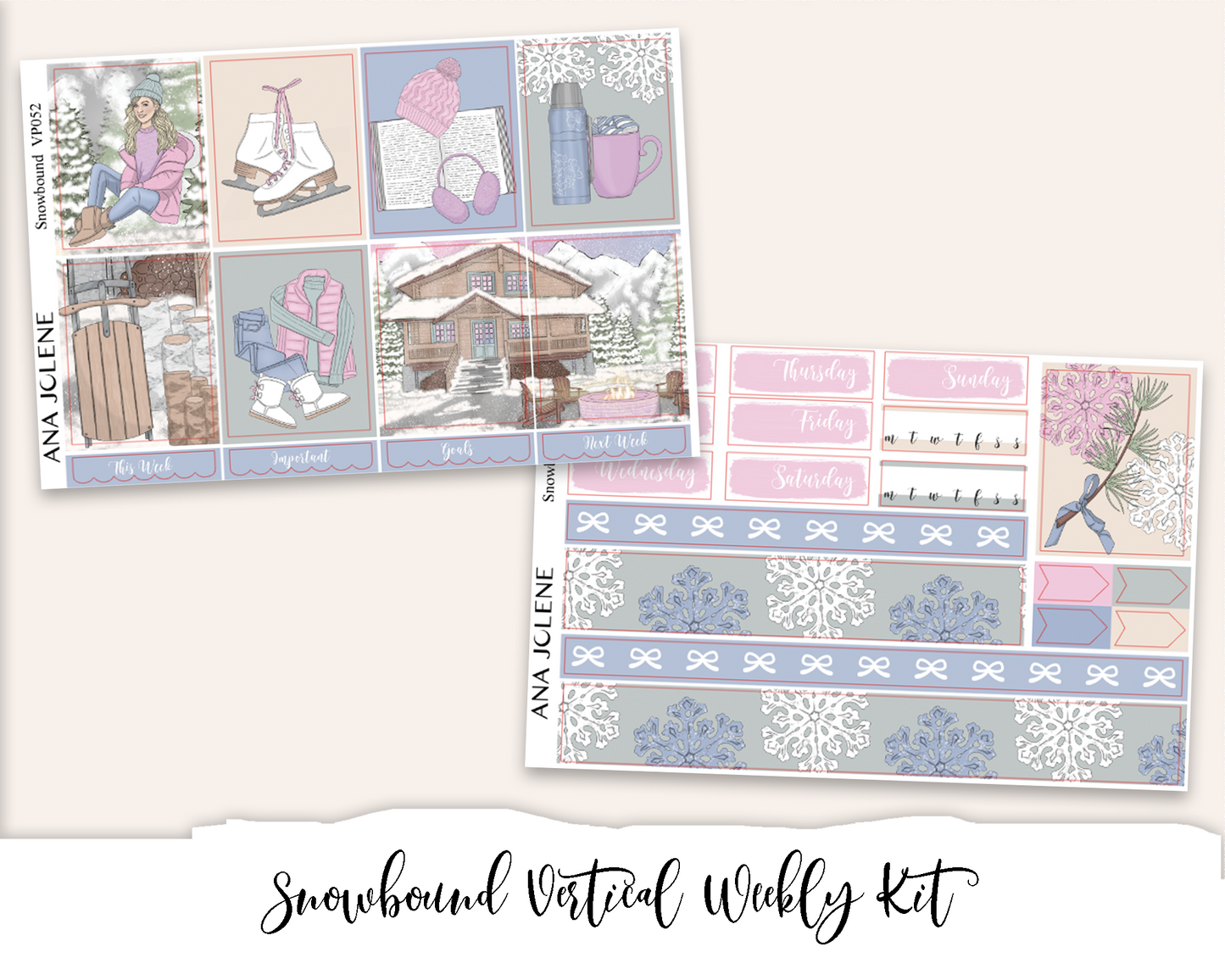 SNOWBOUND Planner Sticker Kit (Vertical Weekly)