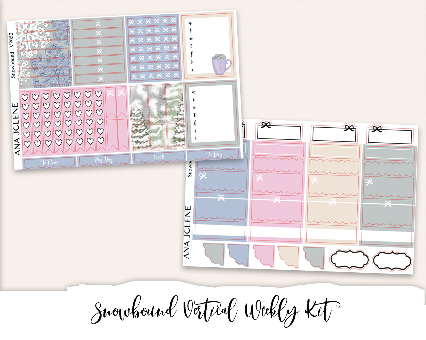 SNOWBOUND Planner Sticker Kit (Vertical Weekly)