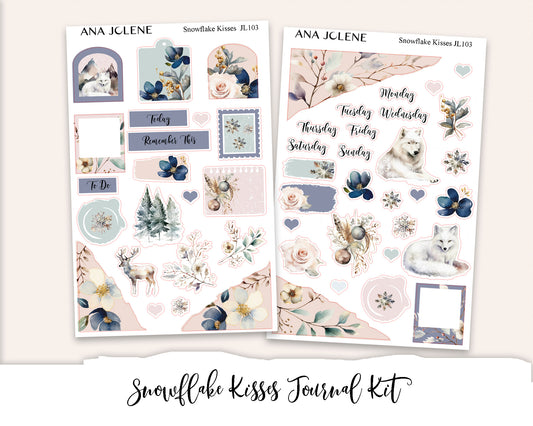 SNOWFLAKE KISSES Mini Journal Sticker Kit