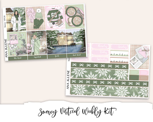 SNOWY Planner Sticker Kit (Vertical Weekly)