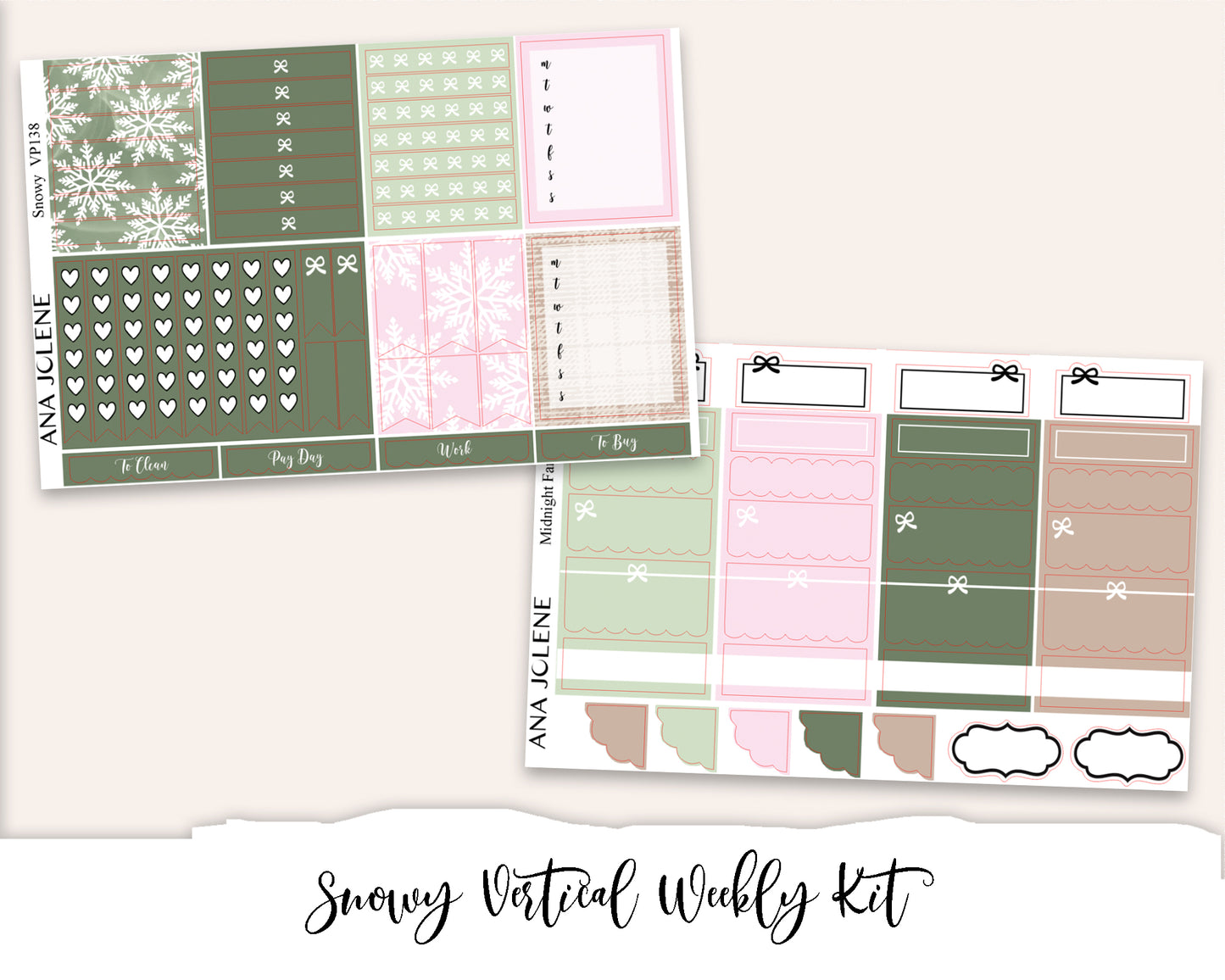 SNOWY Planner Sticker Kit (Vertical Weekly)