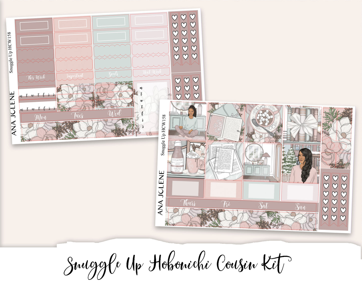 SNUGGLE UP Hobonichi Cousin Weekly Planner Sticker Kit