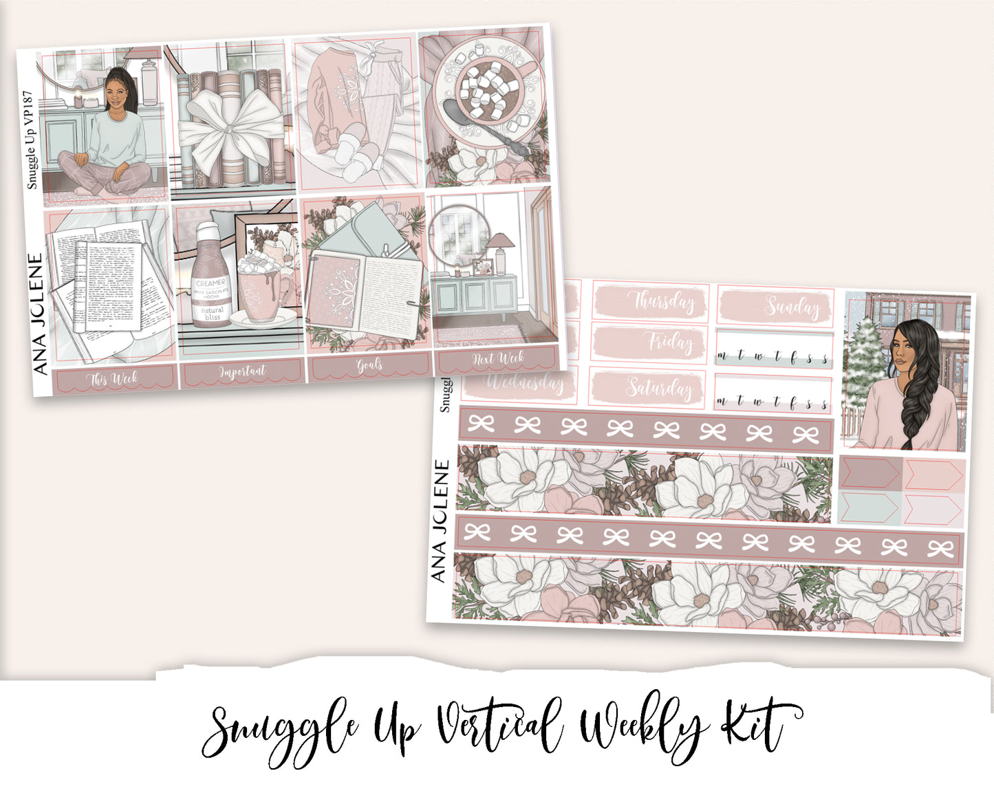 SNUGGLE UP Planner Sticker Kit (Vertical Weekly)