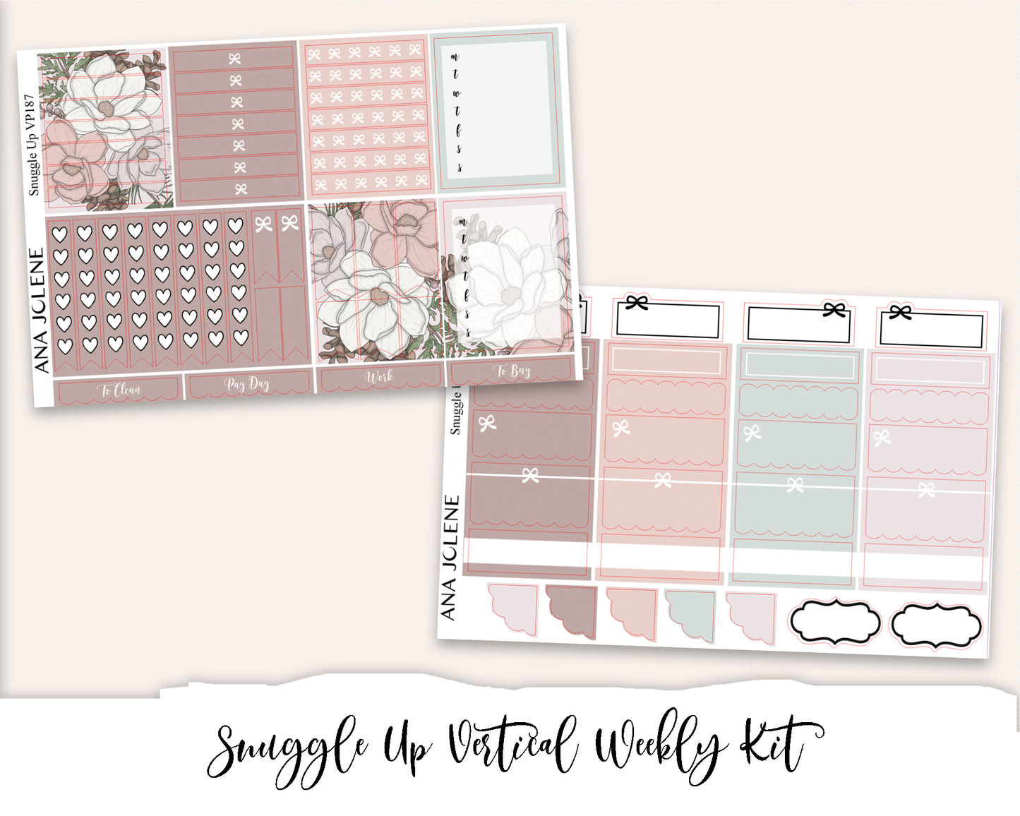 SNUGGLE UP Planner Sticker Kit (Vertical Weekly)