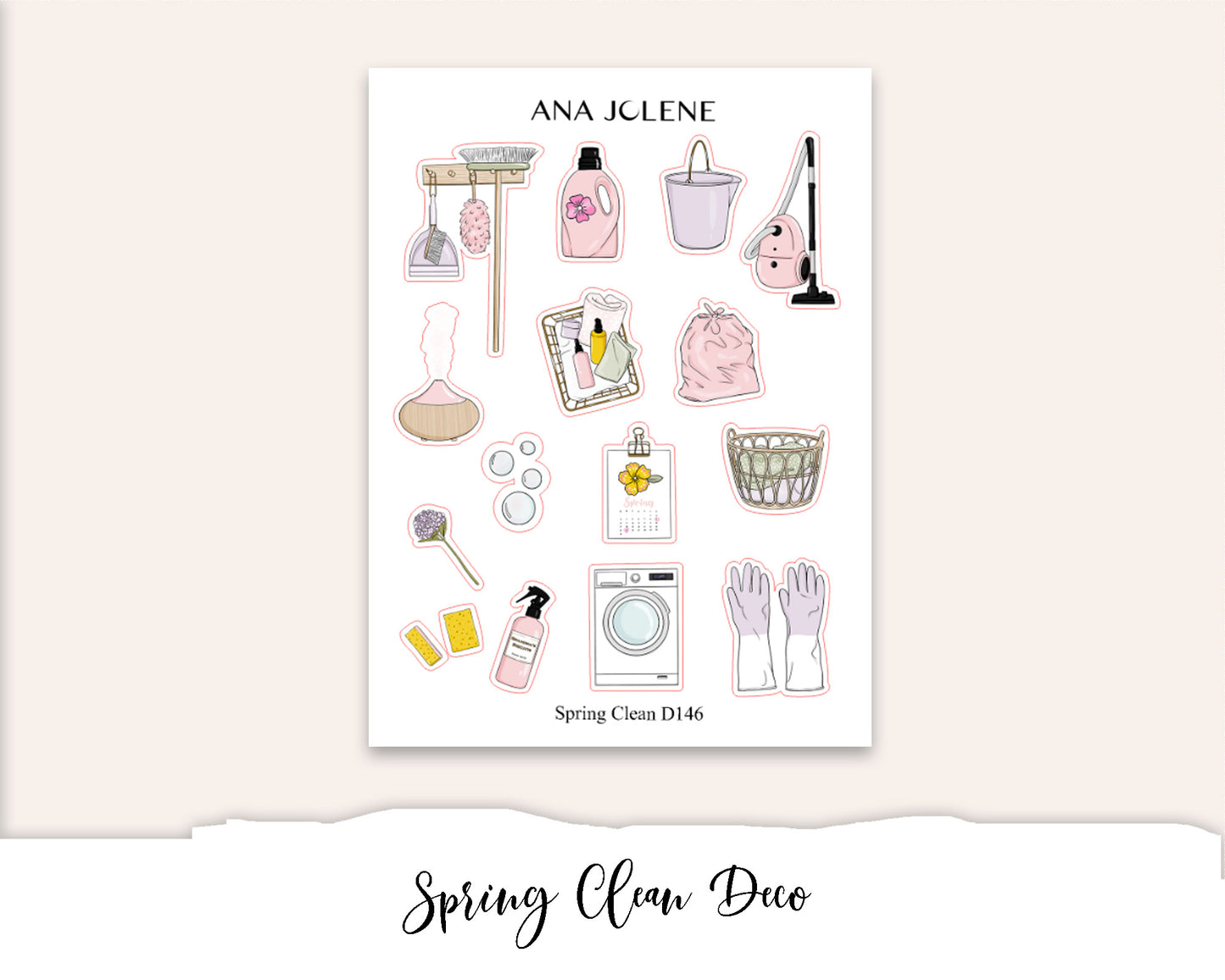 SPRING CLEAN Planner Sticker Kit (Vertical Weekly)