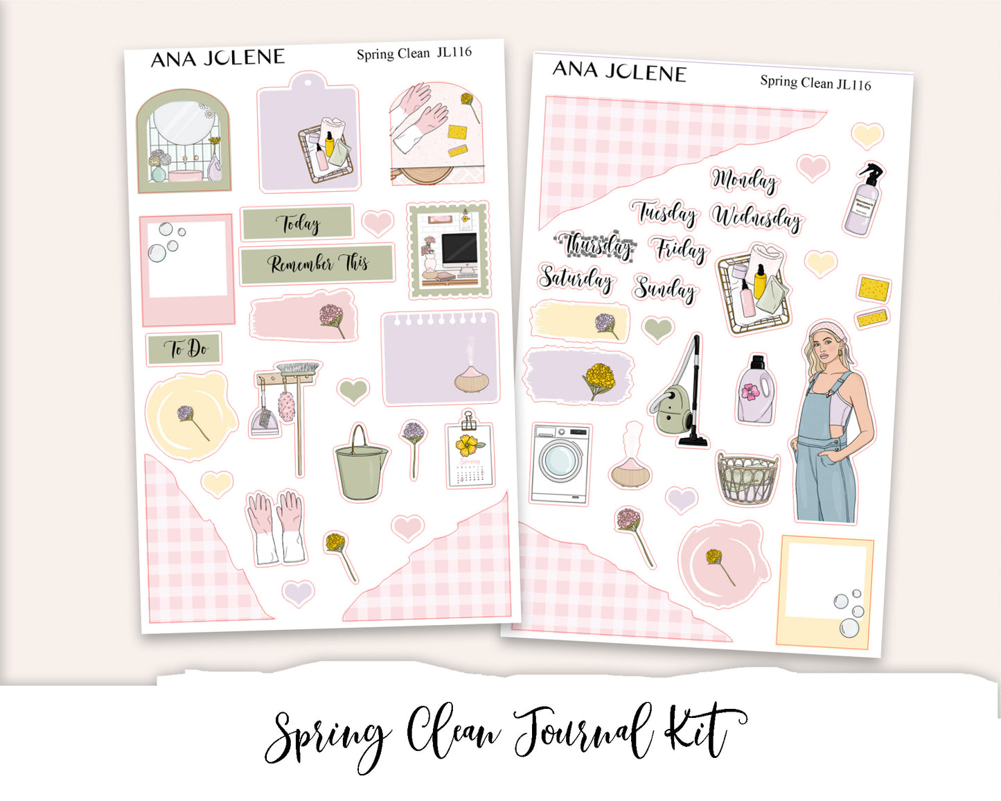 SPRING CLEAN Mini Journal Sticker Kit