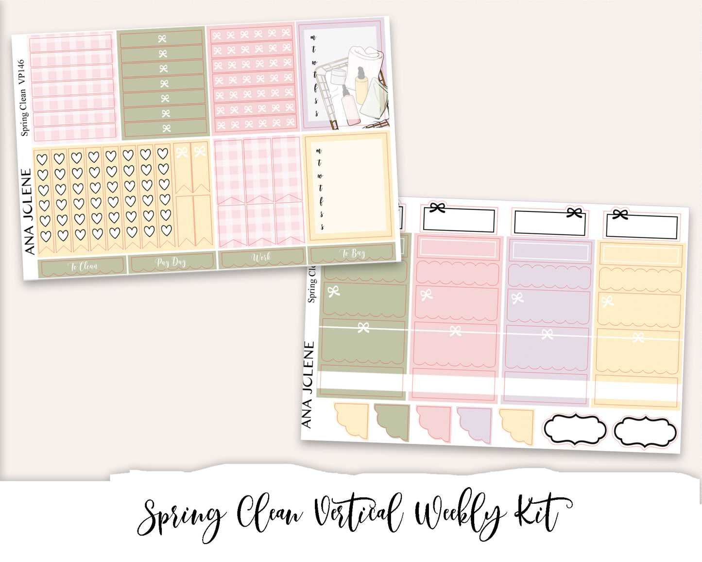 SPRING CLEAN Planner Sticker Kit (Vertical Weekly)