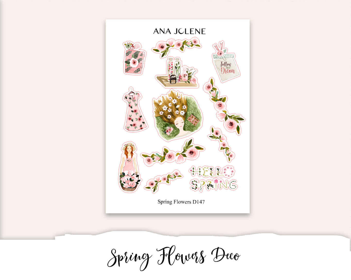 SPRING FLOWERS Hobonichi Weeks Planner Sticker Kit