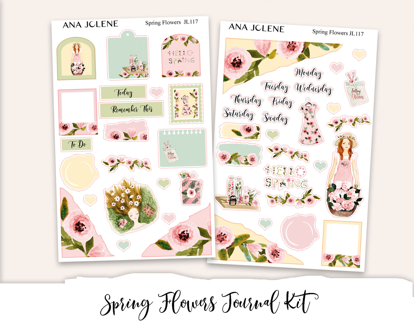 SPRING FLOWERS Mini Journal Sticker Kit