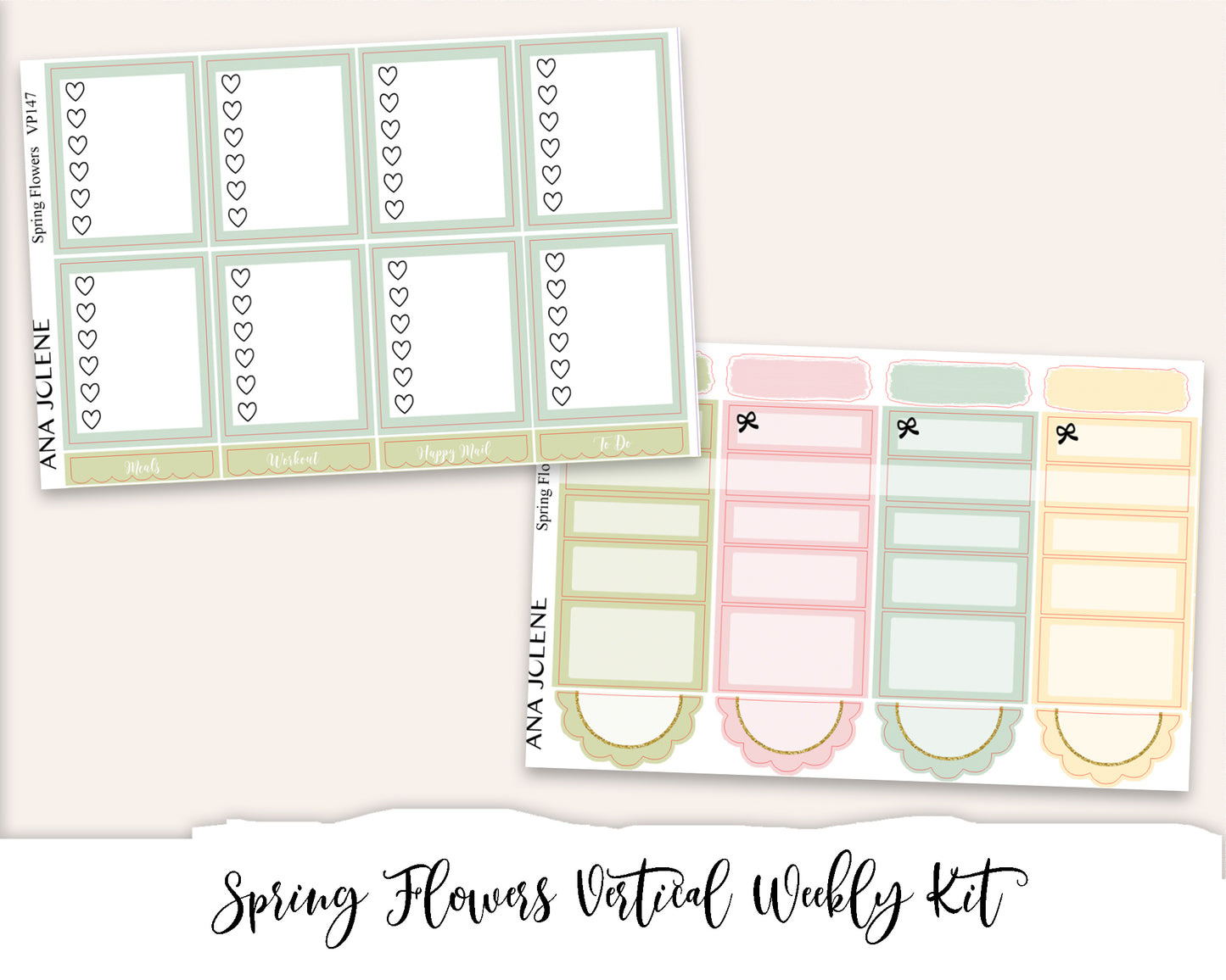 SPRING FLOWERS Planner Sticker Kit (Vertical Weekly)