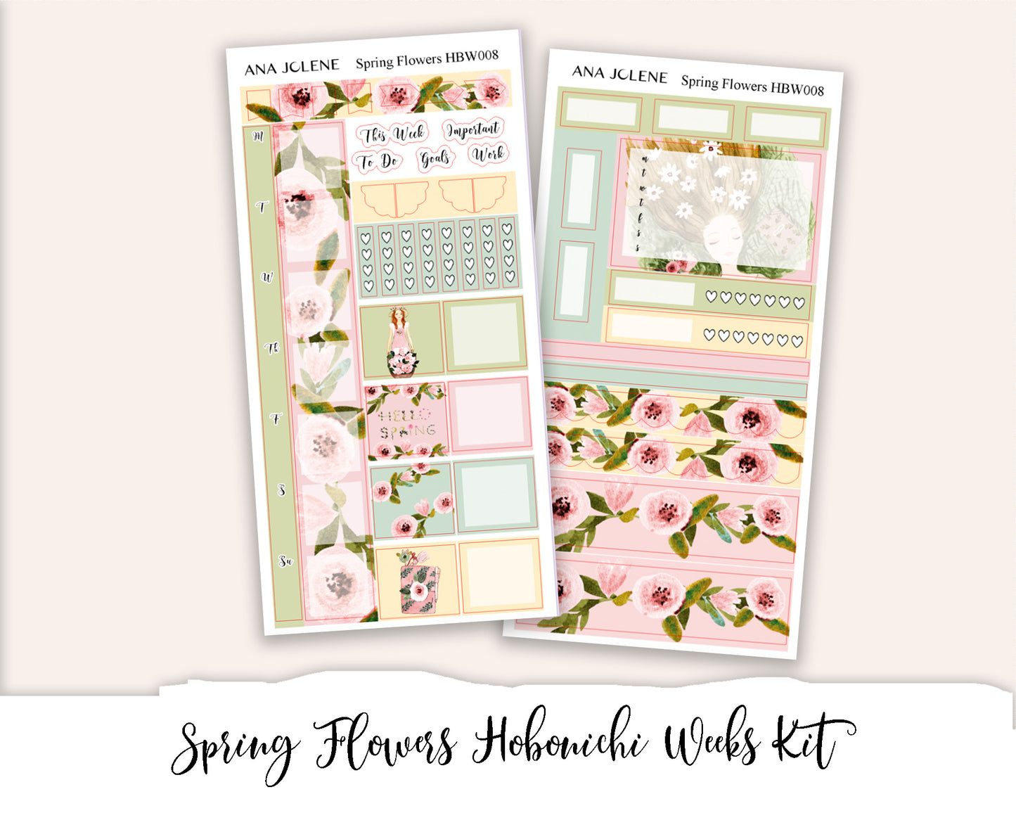 SPRING FLOWERS Hobonichi Weeks Planner Sticker Kit