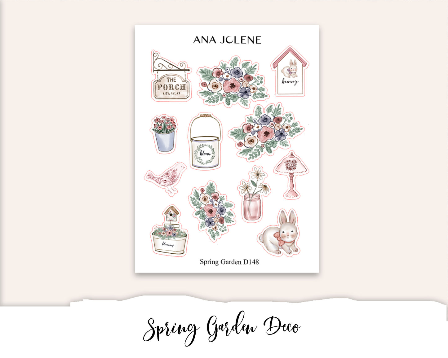 SPRING GARDEN  Hobonichi Weeks Planner Sticker Kit