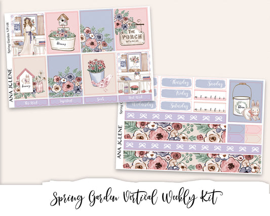 SPRING GARDEN Planner Sticker Kit (Vertical Weekly)