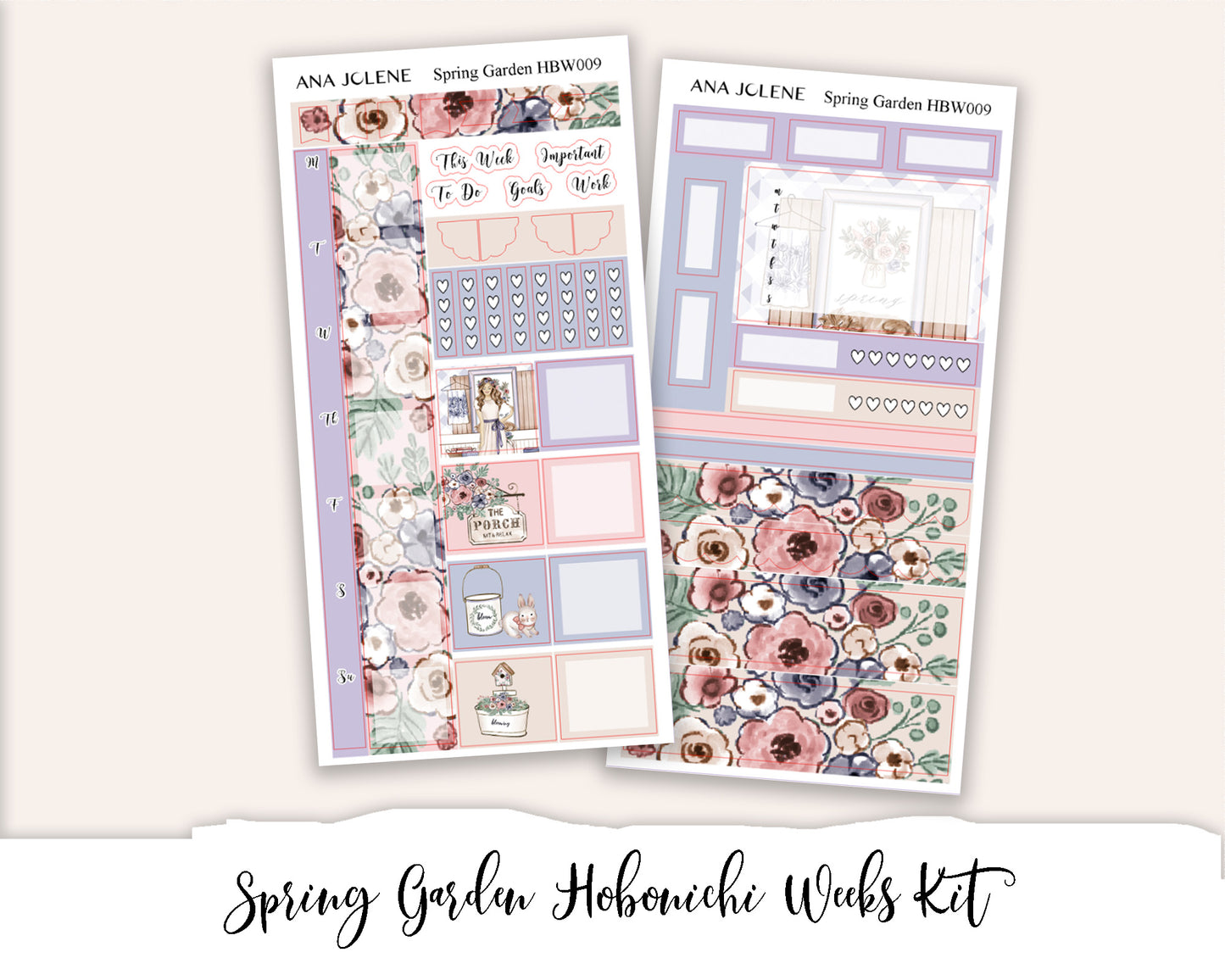 SPRING GARDEN  Hobonichi Weeks Planner Sticker Kit