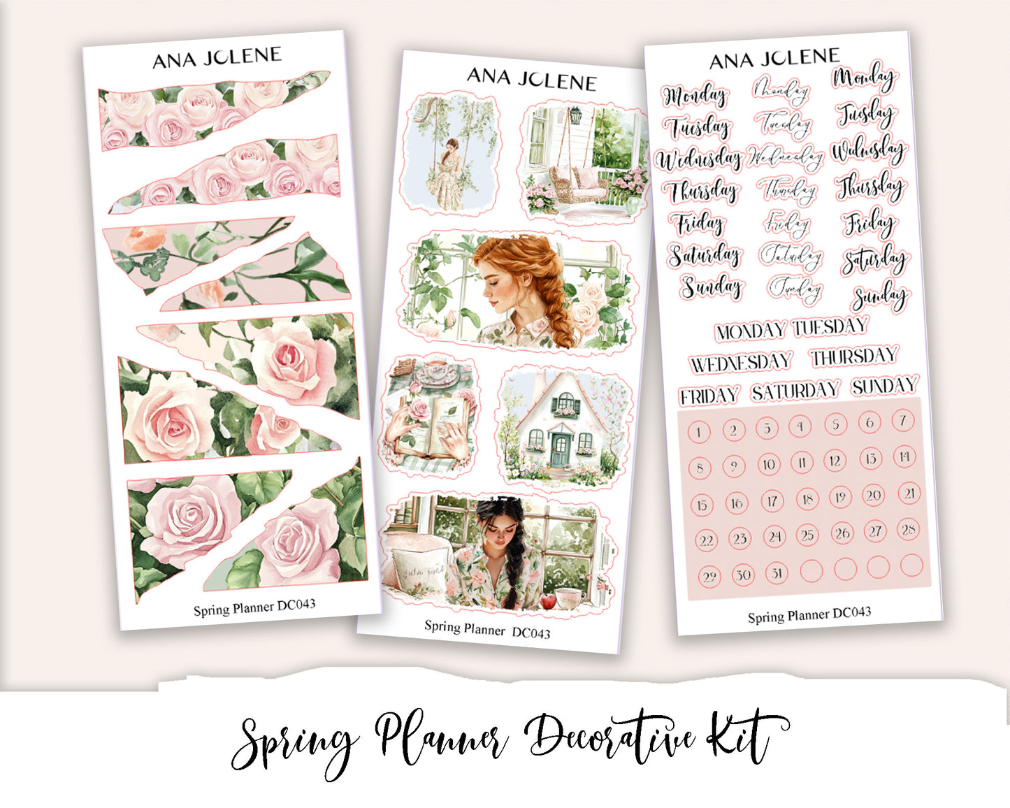 SPRING PLANNER  Decorative Planner Sticker Kit