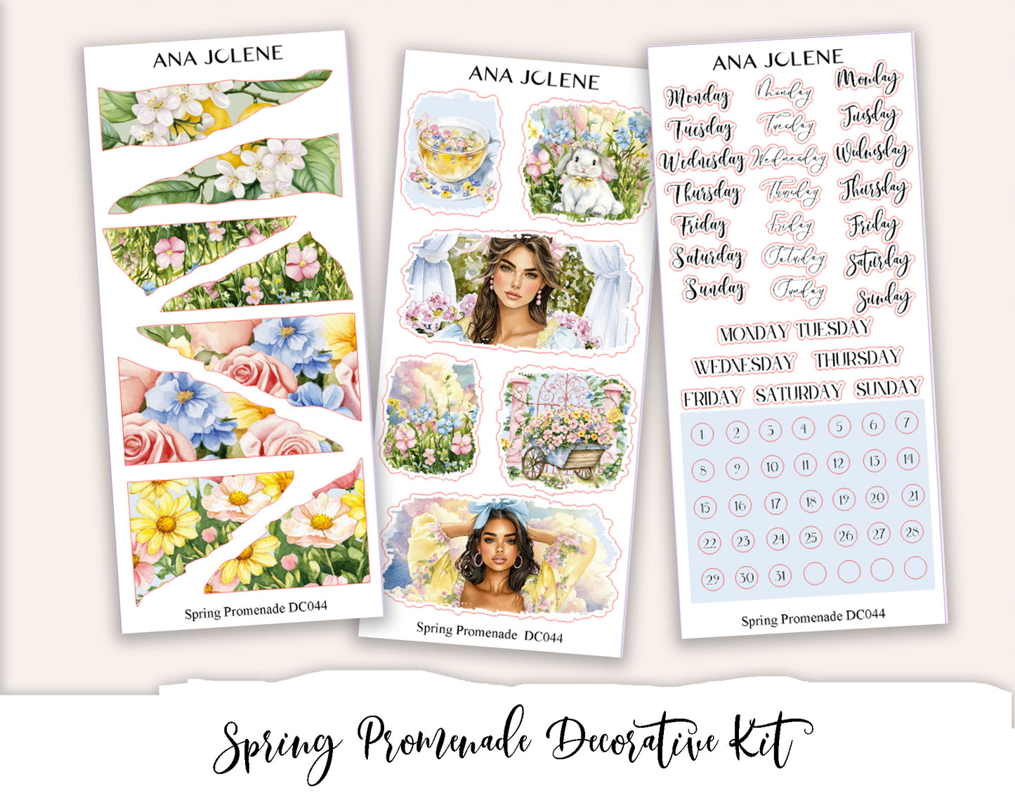 SPRING PROMENADE   Decorative Planner Sticker Kit
