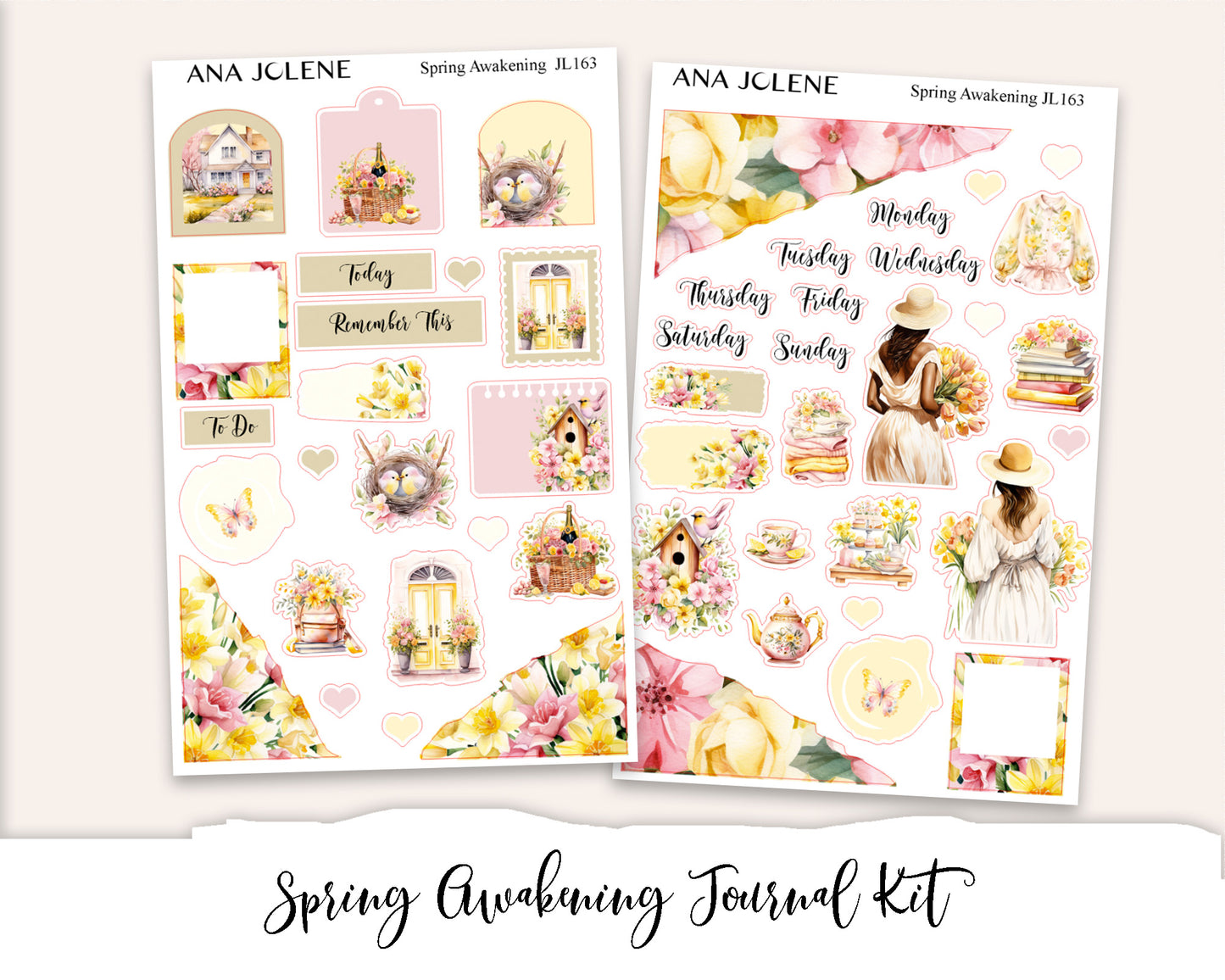 SPRING AWAKENING Stickers Mini Journal Sticker Kit