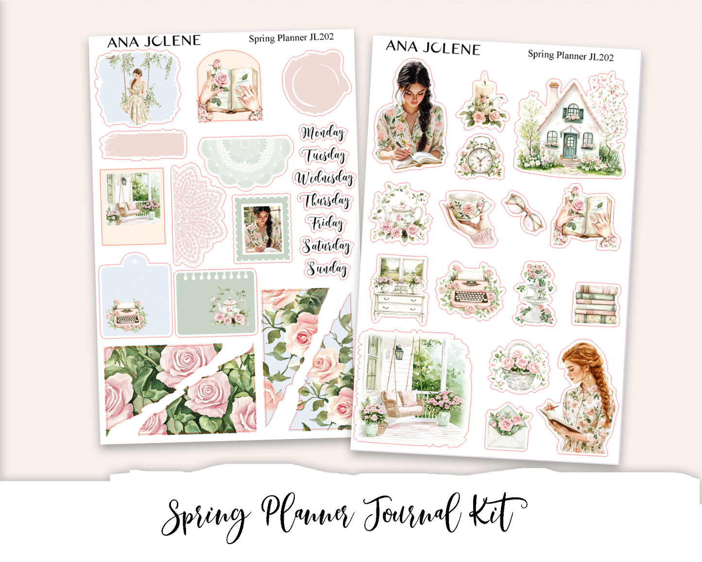 SPRING PLANNER Planner Sticker Kit (Vertical Weekly)
