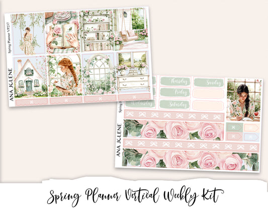 SPRING PLANNER Planner Sticker Kit (Vertical Weekly)