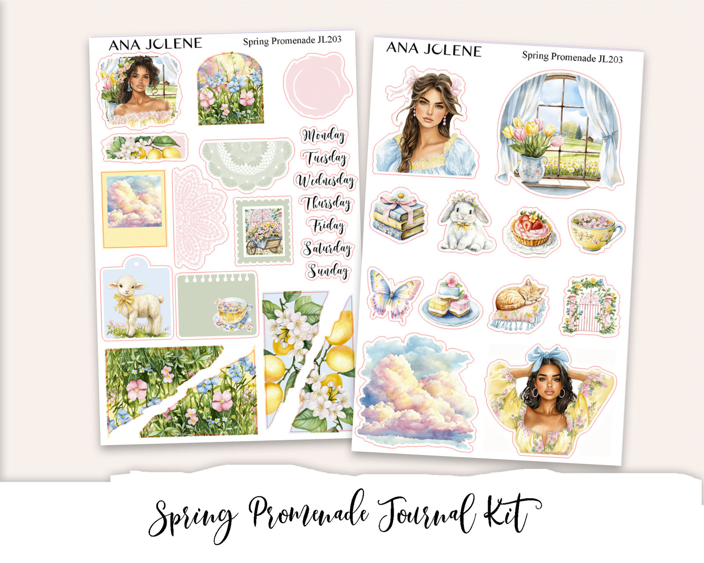 SPRING PROMENADE Planner Sticker Kit (Vertical Weekly)