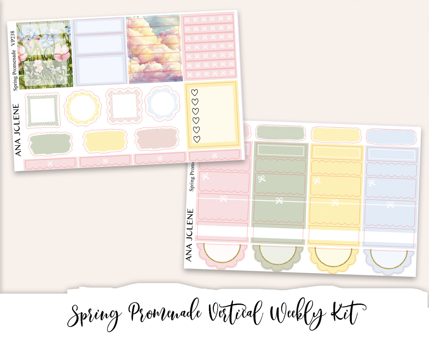 SPRING PROMENADE Planner Sticker Kit (Vertical Weekly)