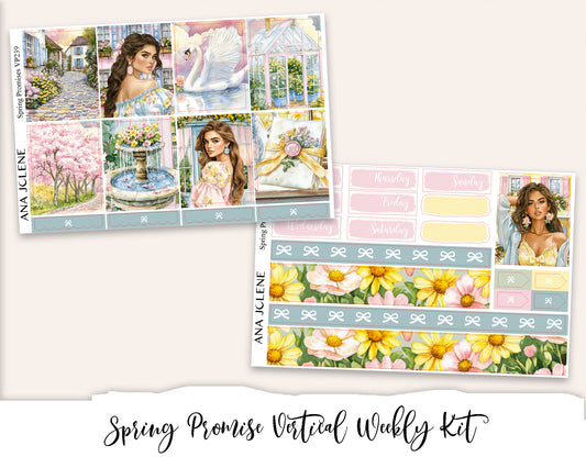 SPRING PROMISE Planner Sticker Kit (Vertical Weekly)
