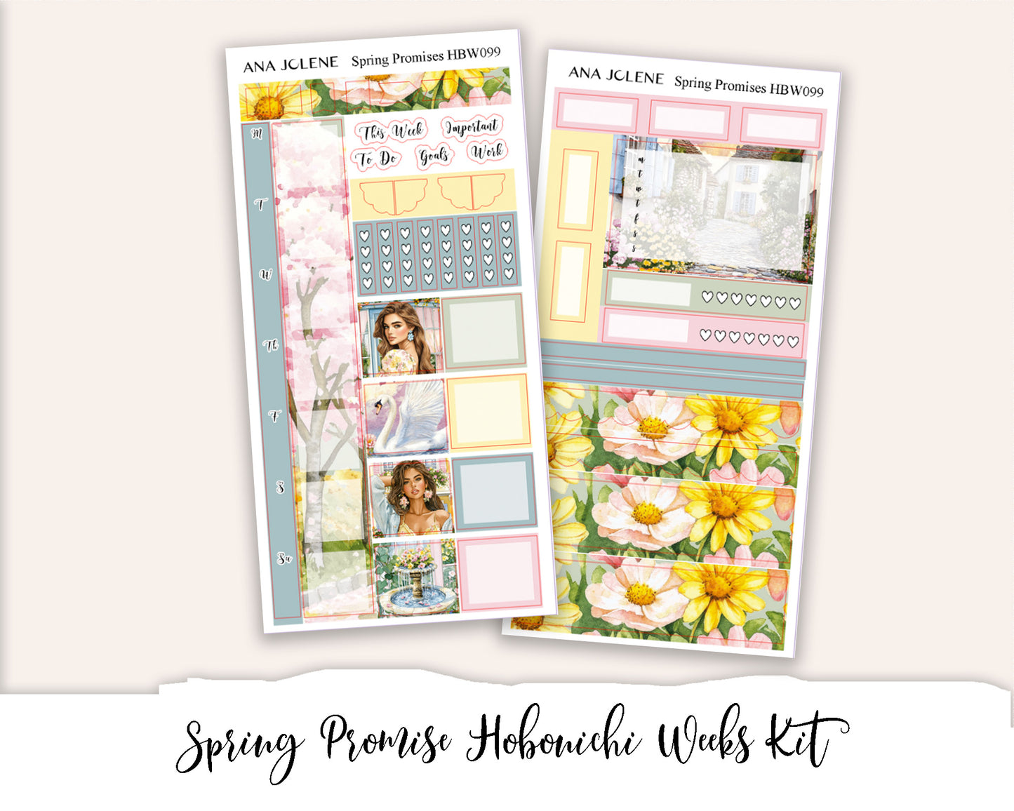 SPRING PROMISE Hobonichi Weeks Planner Sticker Kit