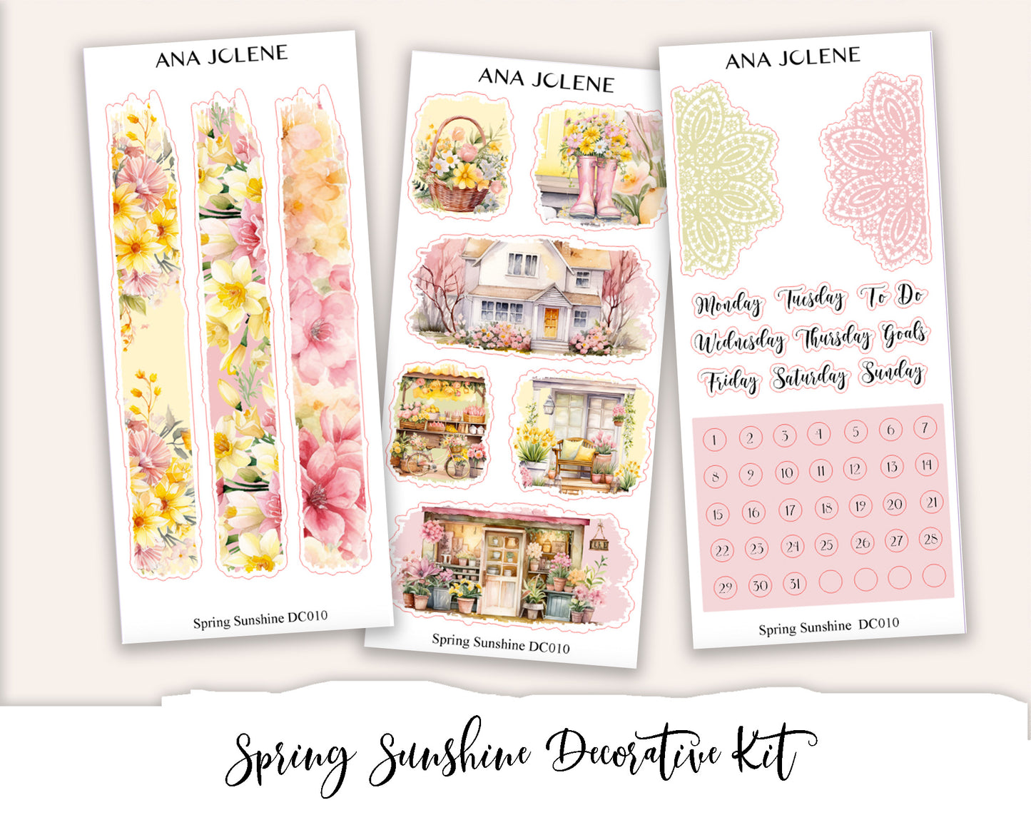 SPRING SUNSHINE Decorative Planner Sticker Kit