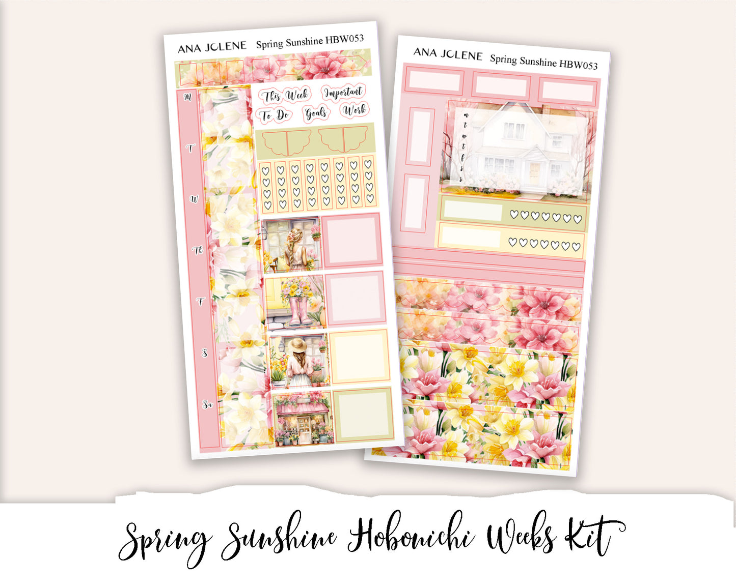 SPRING SUNSHINE Hobonichi Weeks Planner Sticker Kit