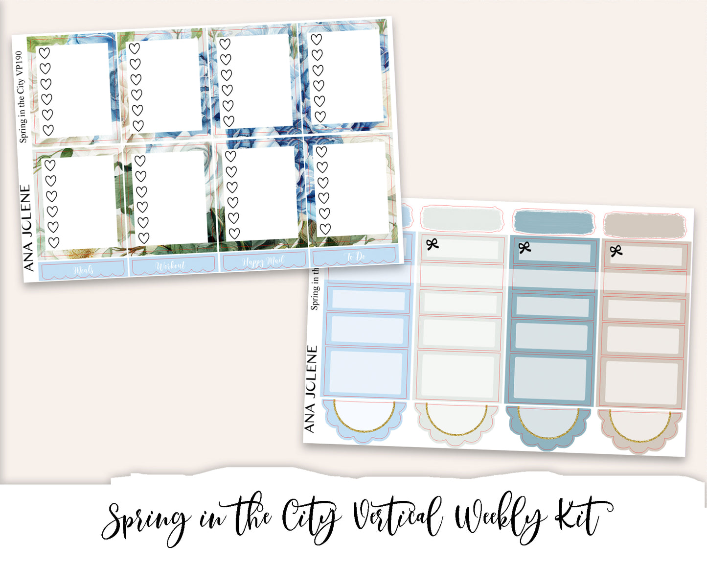SPRING IN THE CITY Planner Sticker Kit (Vertical Weekly)