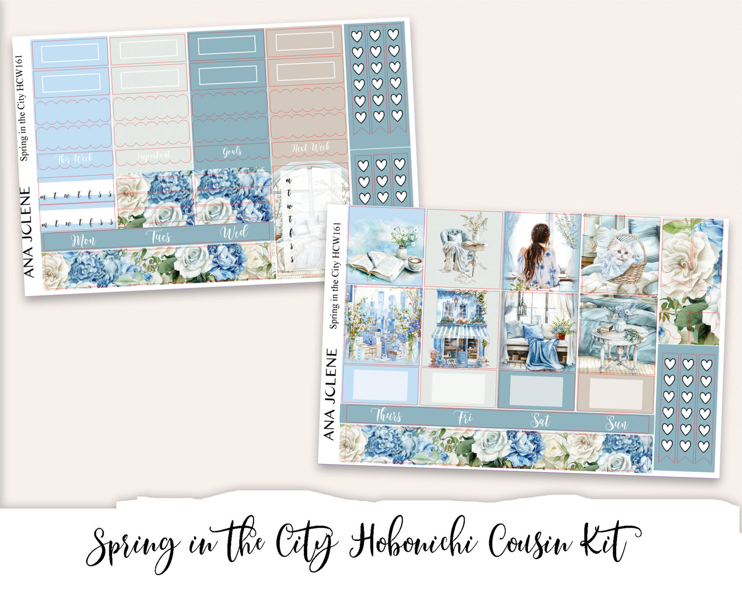 SPRING IN THE CITY Hobonichi Cousin Weekly Planner Sticker Kit