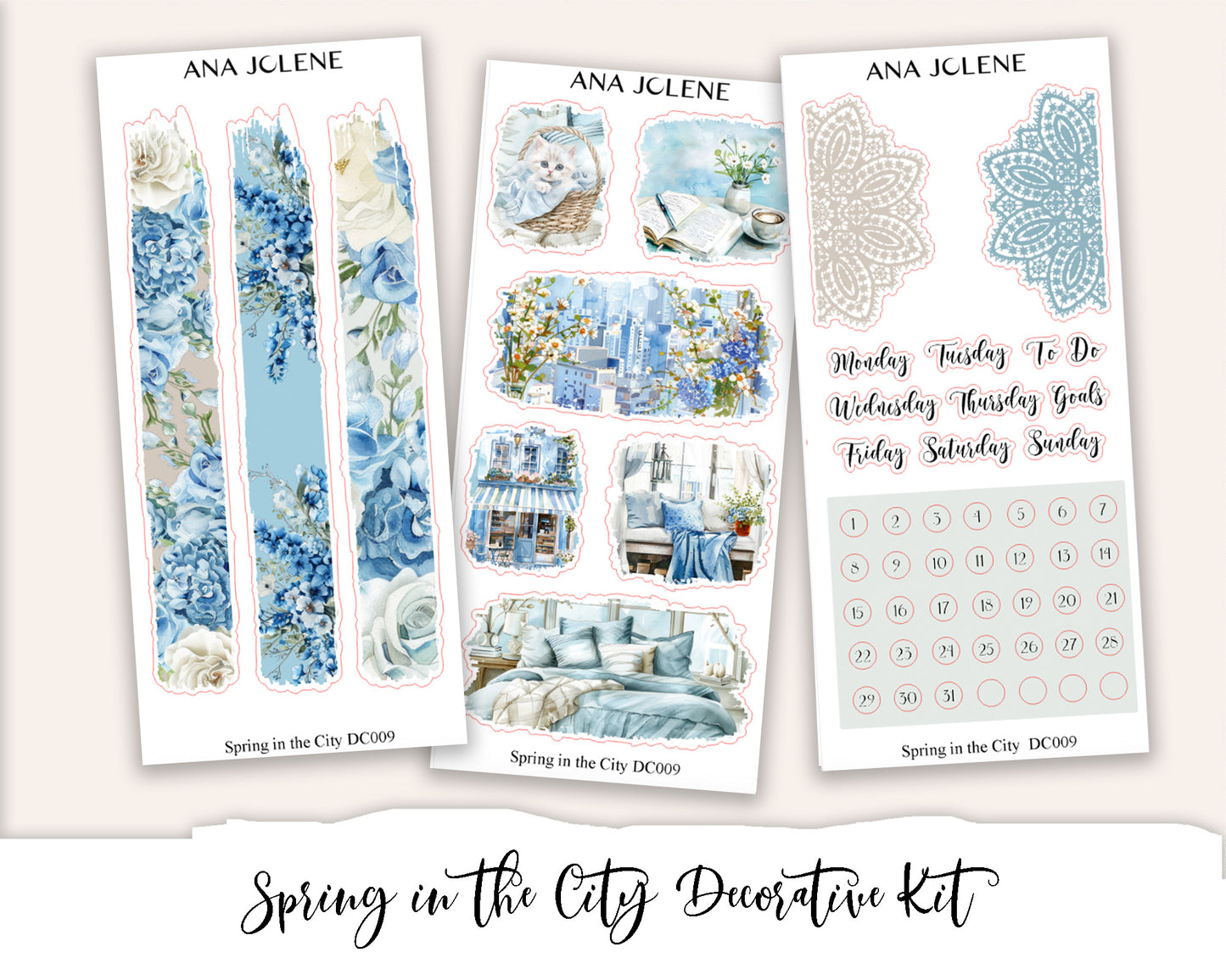 SPRING IN THE CITY Decorative Planner Sticker Kit