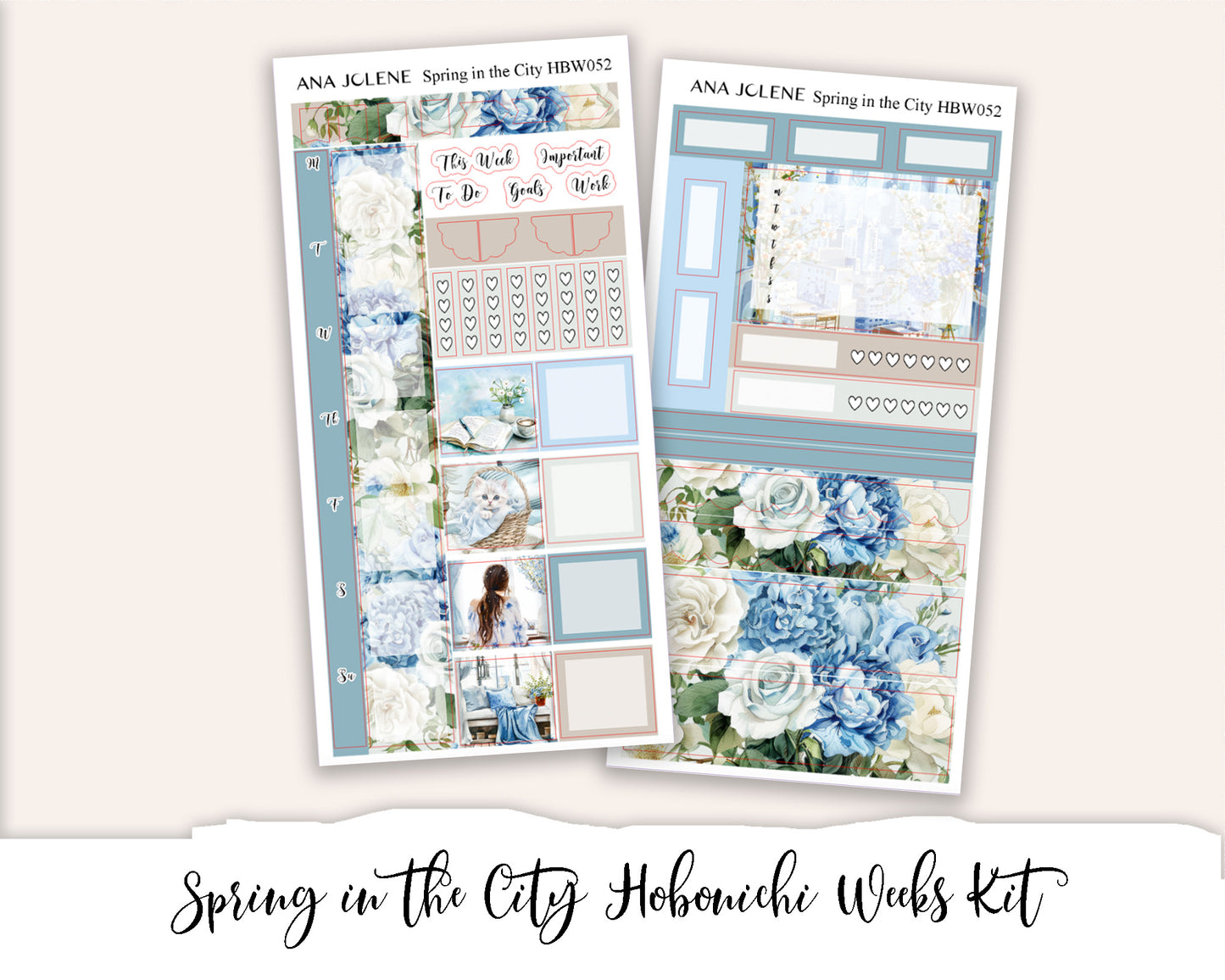 SPRING IN THE CITY Hobonichi Weeks Planner Sticker Kit