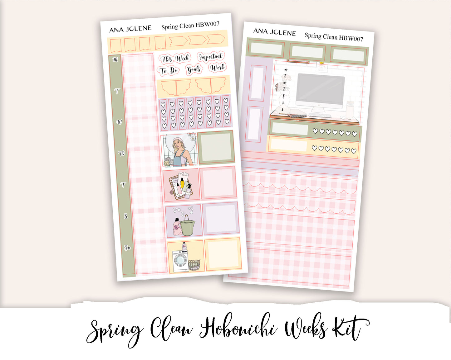 SPRING CLEAN Hobonichi Weeks Planner Sticker Kit