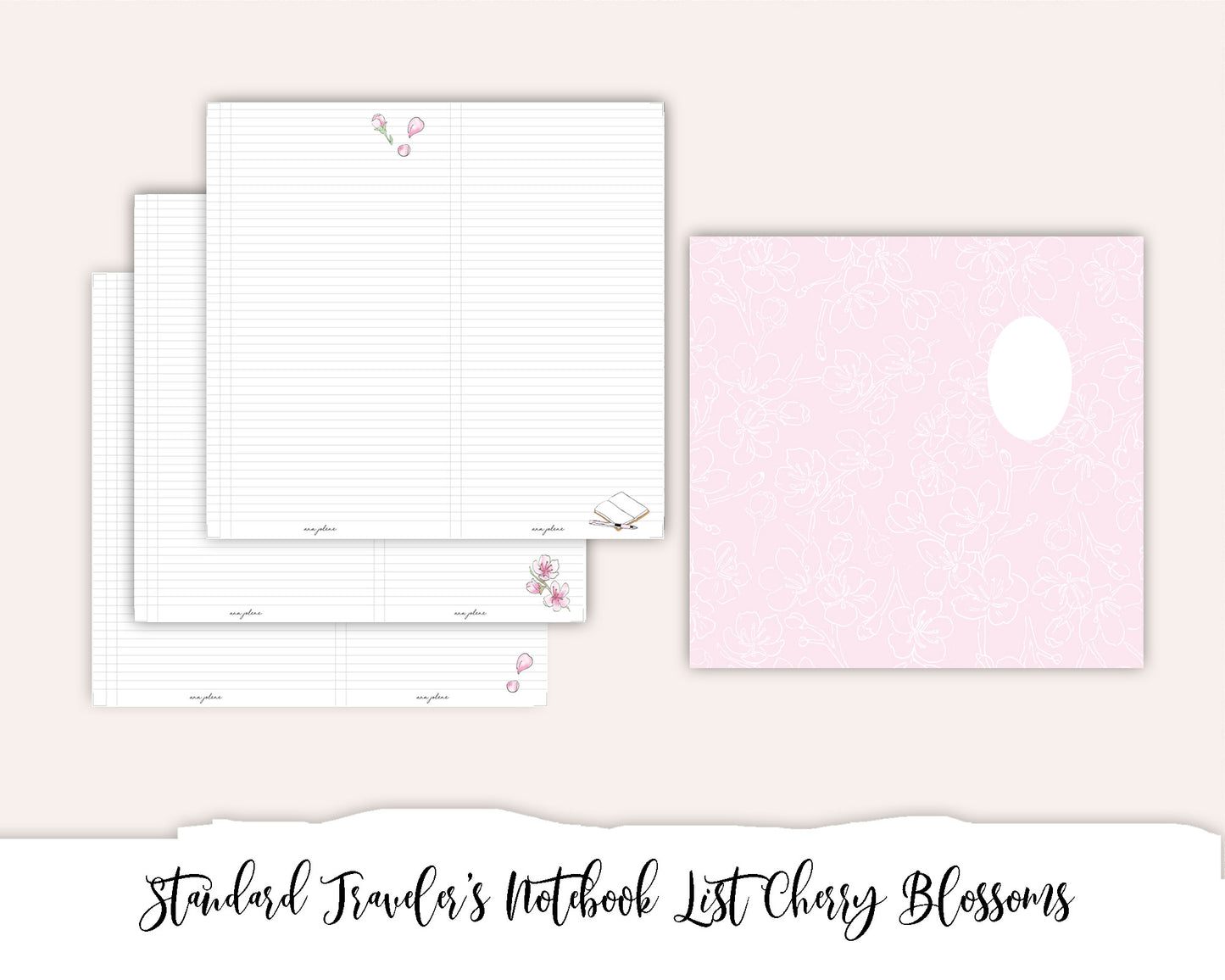 Standard Traveler's Notebook Printable - List Cherry Blossoms